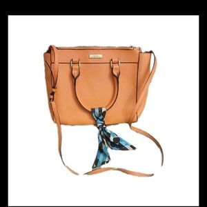 Trina Turk Orange Satchel with Scarf Accent